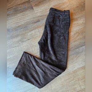 VINTAGE St. John Collection by Marie Gray Brown Suede Leather Pants Size 12